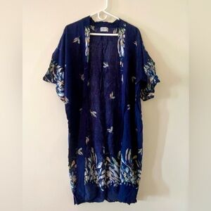 summer & rose navy blue kimono, one size